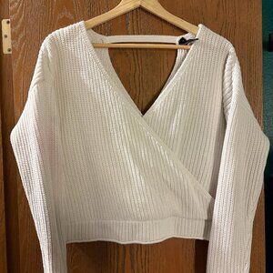 Cropped Wrap Sweater